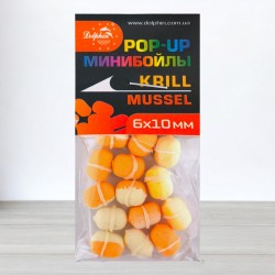 Бойли Dolphin Pop-Ups з гумкою, 6 Х 10мм, Криль-Мідія